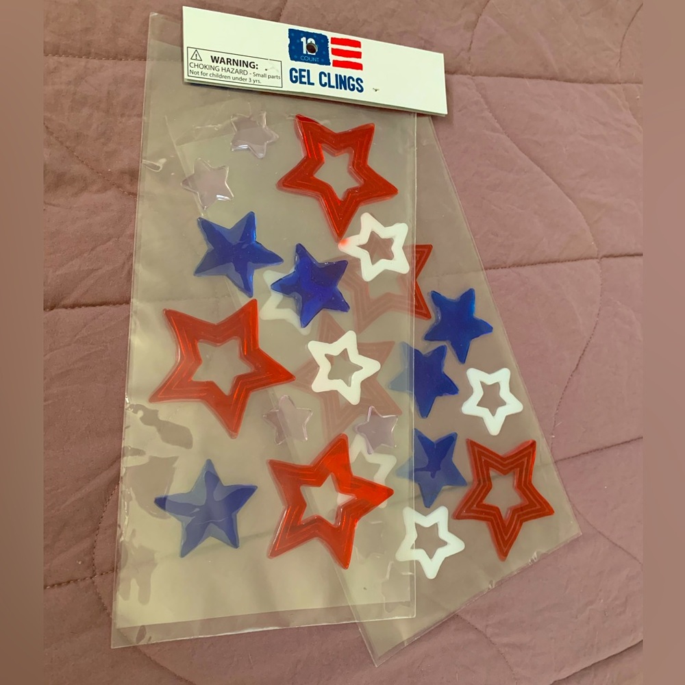 4th of July star window clings
